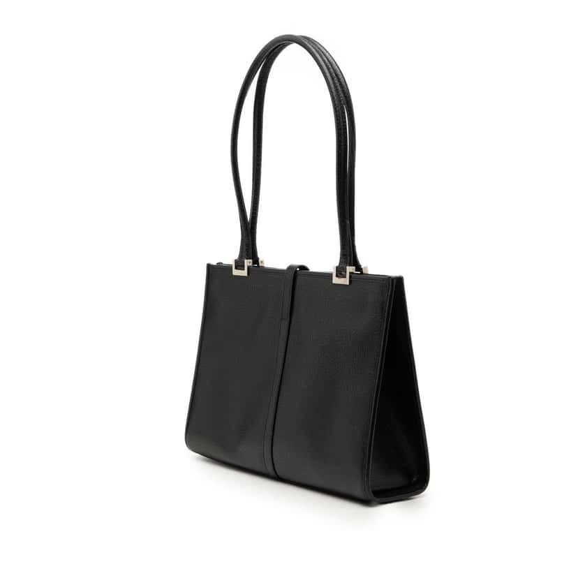 Gucci Calfskin Jackie Tote Black Leather Very good condition - Back View
