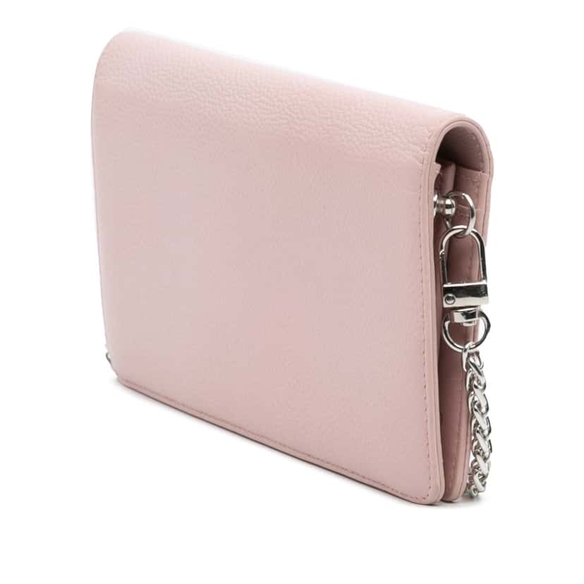 Chanel CC Caviar Wallet On Chain Pink Leather Good condition - Back View