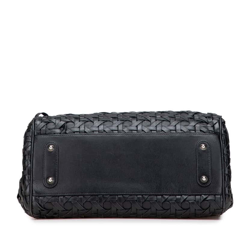 Dior Woven Lambskin Lady Dior Avenue Tote Black Leather Good condition - Inside View