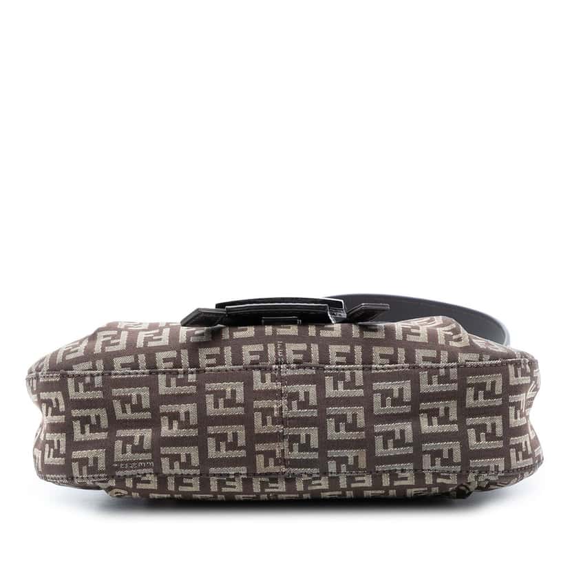 Fendi Zucchino Canvas Drawstring Shoulder Bag Brown Very good condition - Inside View