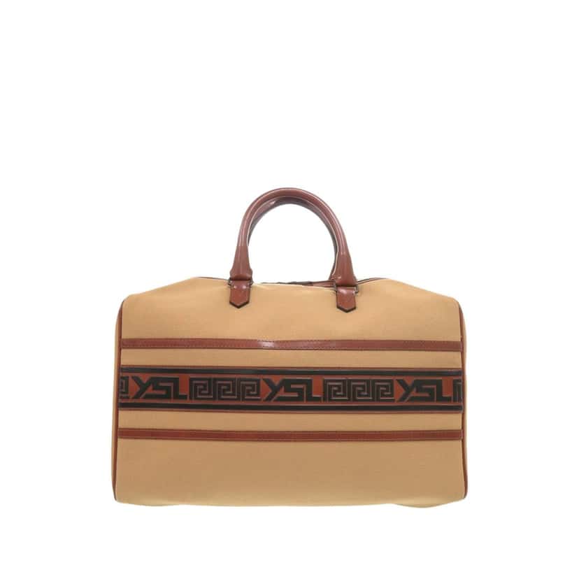 Saint Laurent Canvas Boston Bag Brown Very good condition - Front View