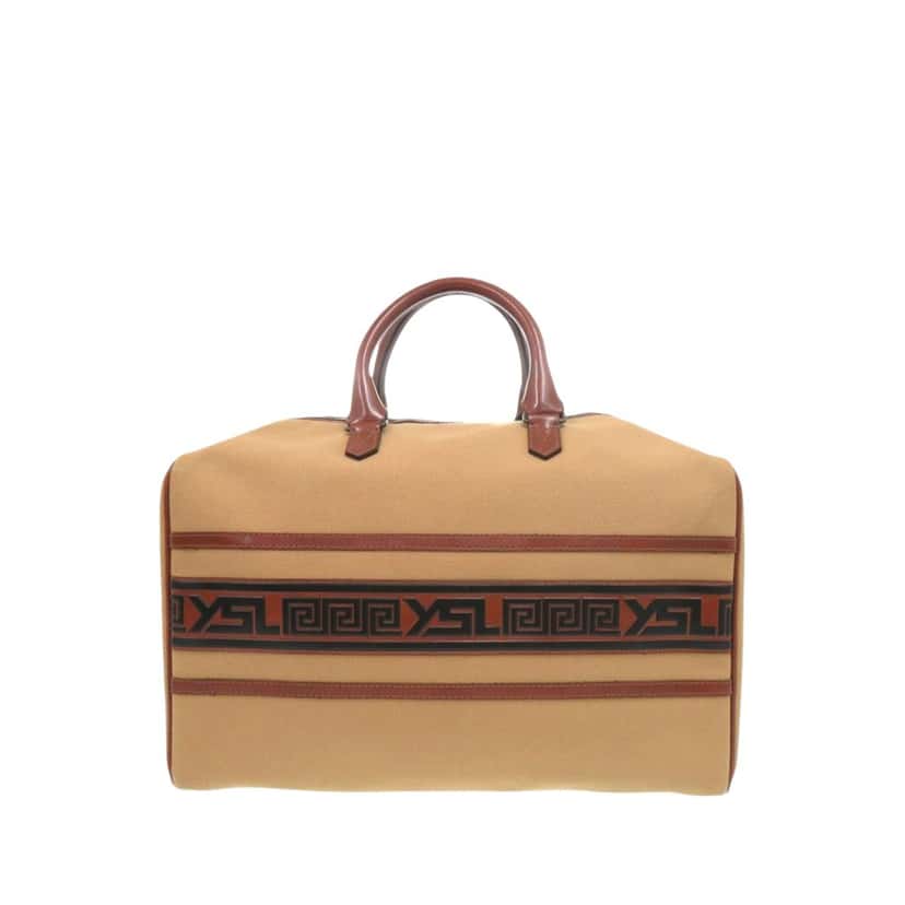 Saint Laurent Canvas Boston Bag Brown Very good condition - Back View