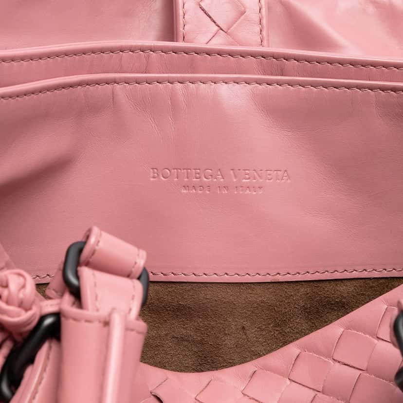 Bottega Veneta Small Nappa Intrecciato Roma Satchel Pink Leather Very good condition - Box View