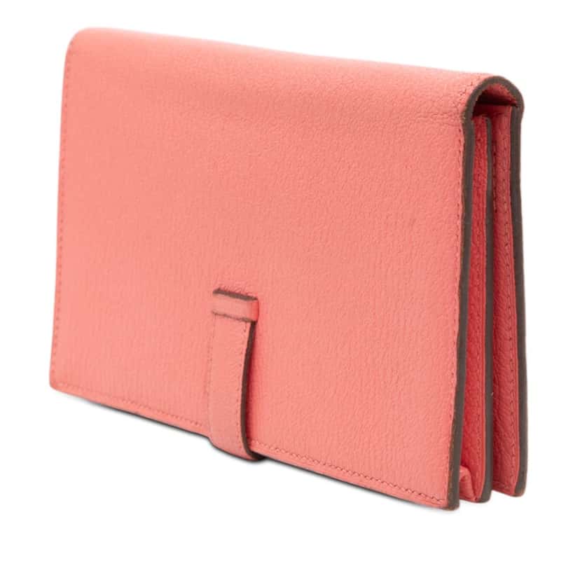 Hermès Chevre Mysore Bearn Long Wallet Pink Leather Very good condition - Back View