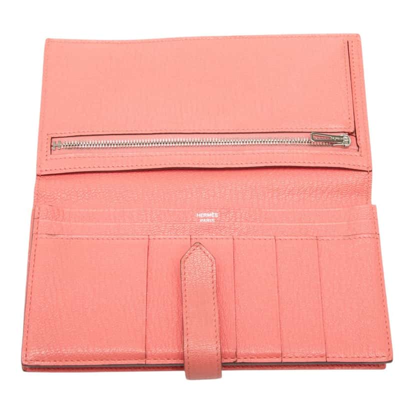 Hermès Chevre Mysore Bearn Long Wallet Pink Leather Very good condition - Model View