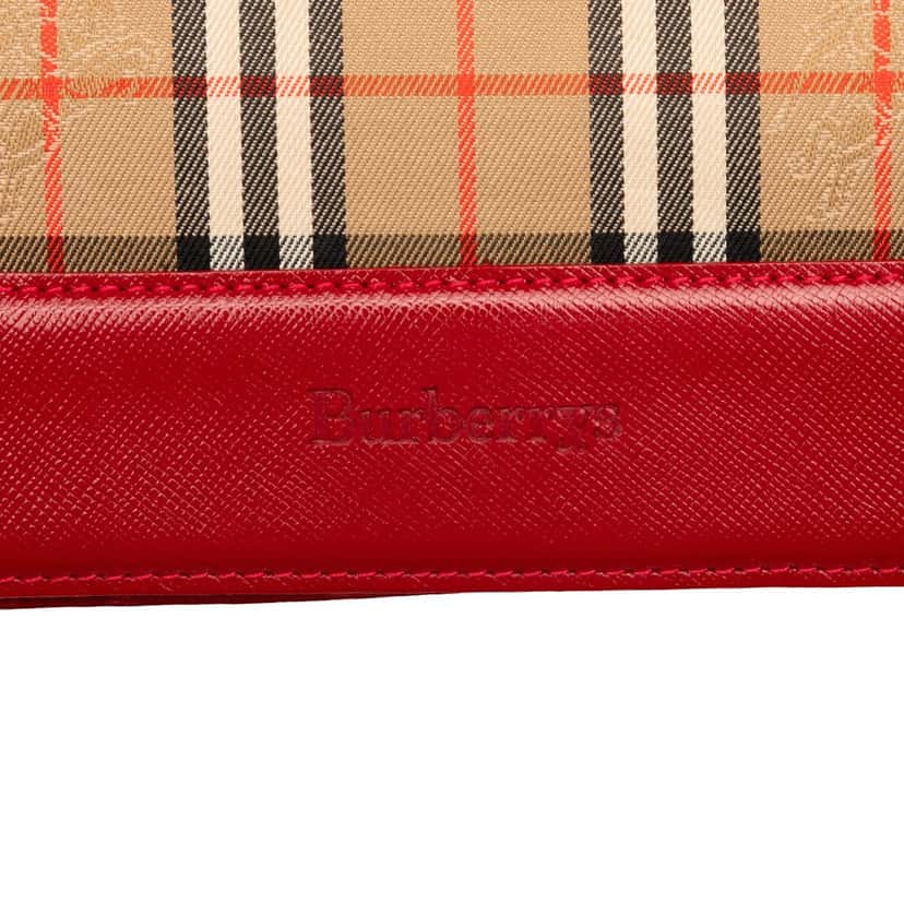 Burberry Haymarket Check Canvas Shoulder Bag Beige Very good condition - Box View