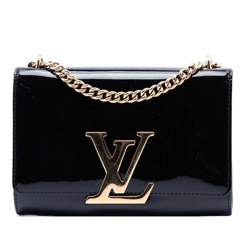 Louis Vuitton Vernis Louise Sliding Chain MM Black Leather Very good condition - Front View