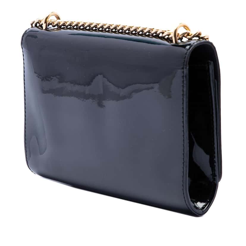 Louis Vuitton Vernis Louise Sliding Chain MM Black Leather Very good condition - Back View