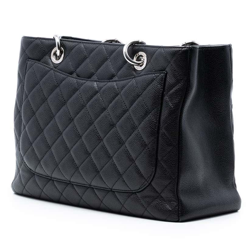 Chanel Caviar Grand Shopping Tote Black Leather Very good condition - Back View