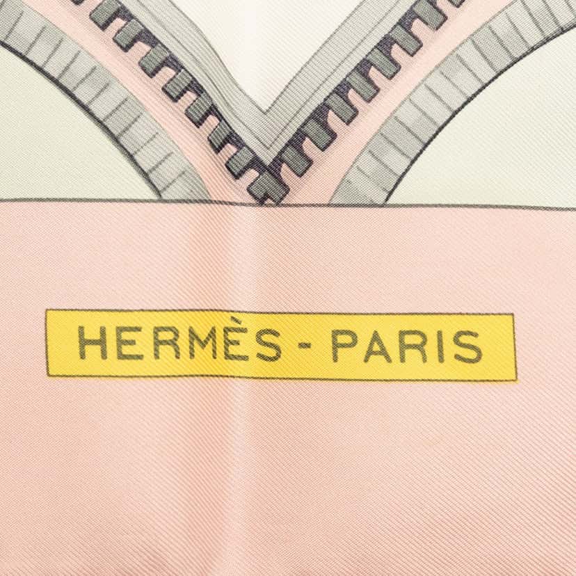 Hermès Bordeaux Porte Oceane Silk Scarf 90 Pink Very good condition - Inside View