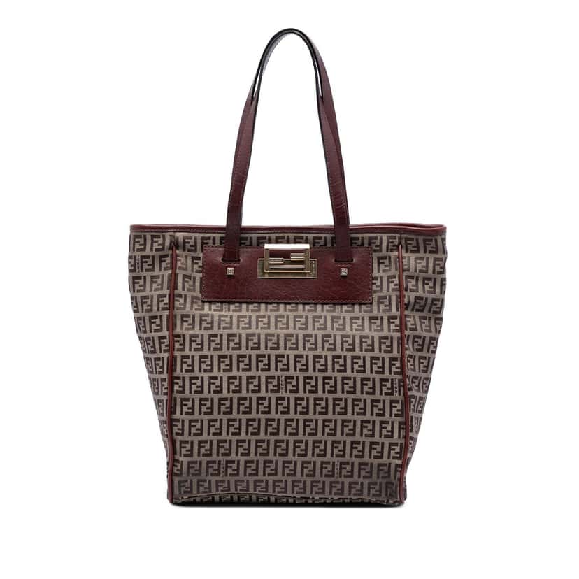 Fendi Zucchino Canvas Tote Brown Very good condition - Front View