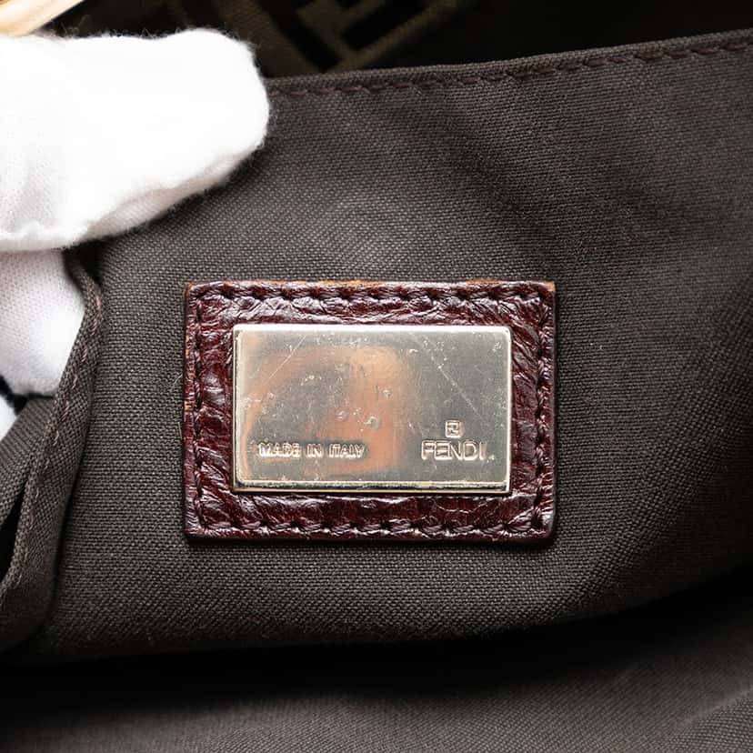 Fendi Zucchino Canvas Tote Brown Very good condition - Box View