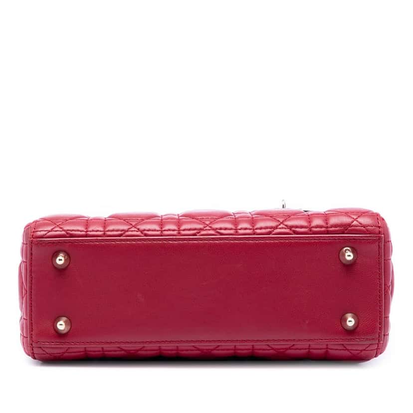 Dior Small Lambskin Cannage My ABCDior Lady Dior Red Leather Very good condition - Inside View