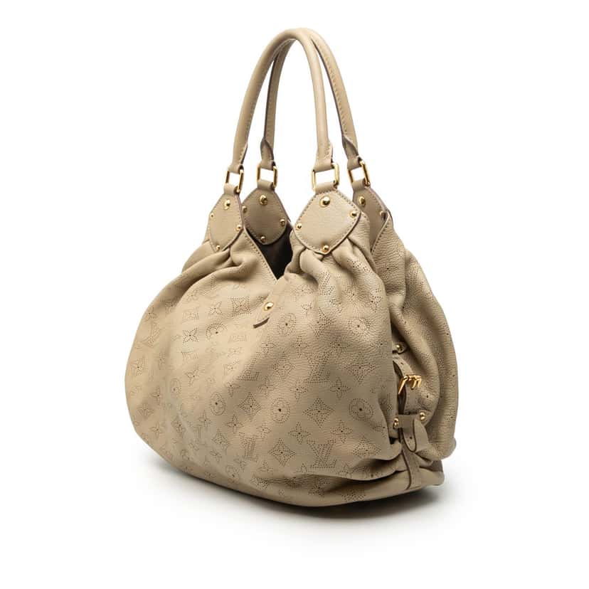 Louis Vuitton Monogram Mahina L Hobo Beige Leather Very good condition - Back View