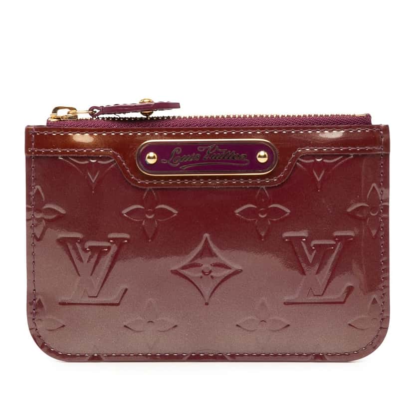 Louis Vuitton Monogram Vernis Key Pouch Red Leather Very good condition - Front View