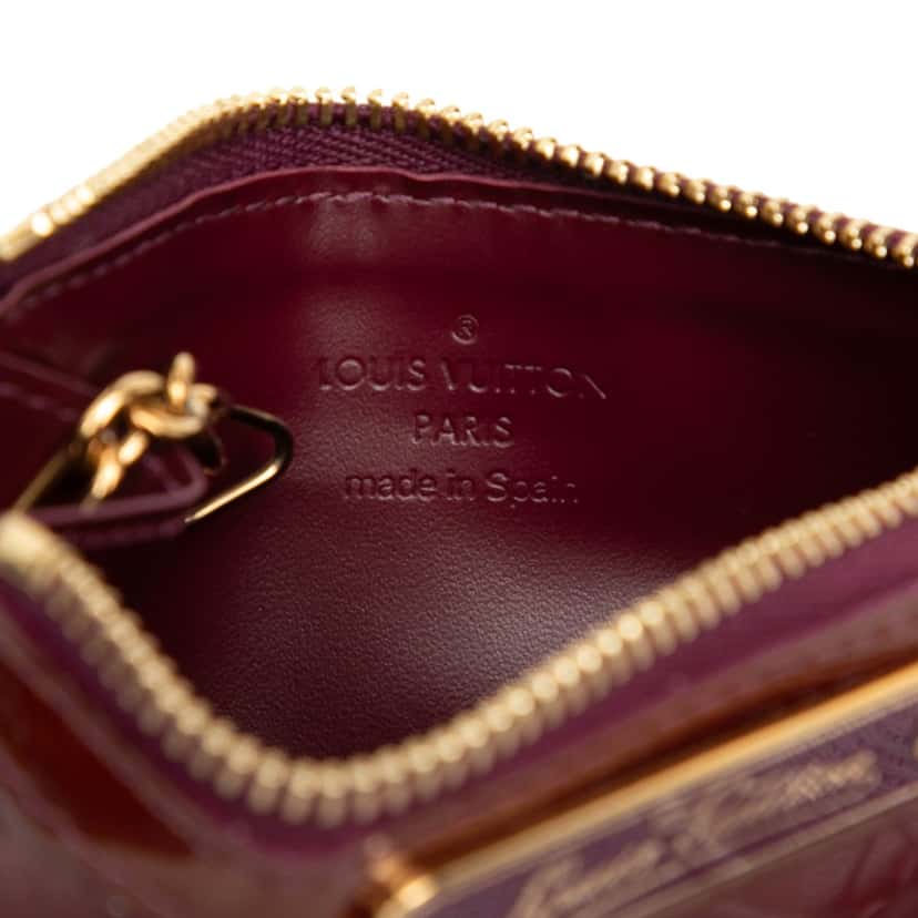 Louis Vuitton Monogram Vernis Key Pouch Red Leather Very good condition - Box View