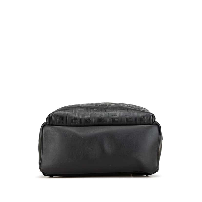Fendi Vitello Grace Zucca Embossed Leather Backpack Black Leather Very good condition - Inside View