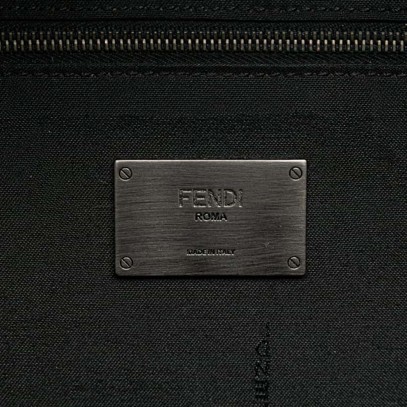 Fendi Vitello Grace Zucca Embossed Leather Backpack Black Leather Very good condition - Box View