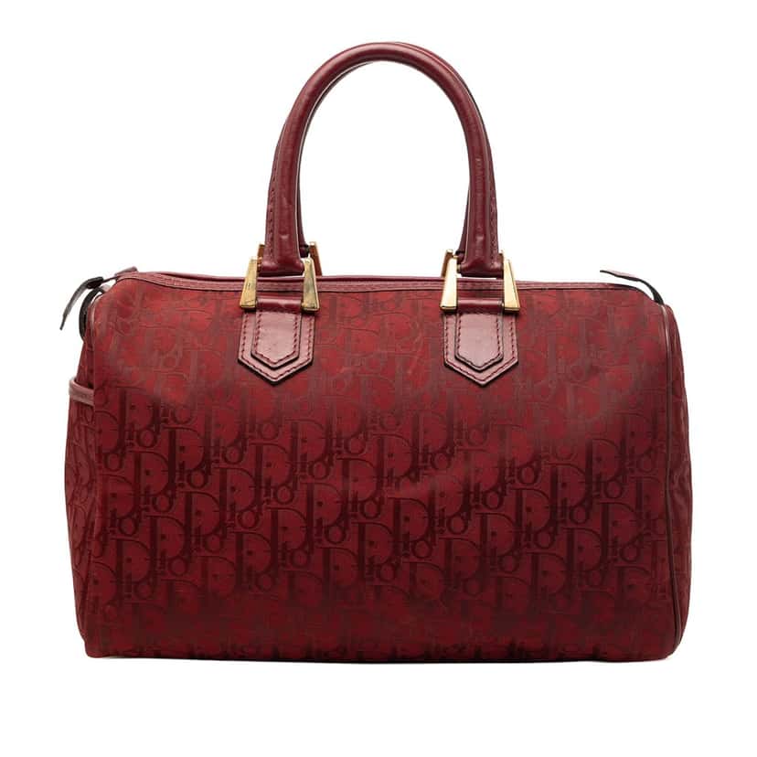 Dior Diorissimo Trotter Canvas Boston Bag Red Very good condition - Front View