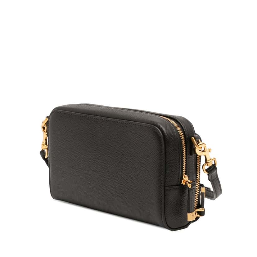 Dior Grained Calfskin Caro Double Pouch Black Leather Very good condition - Back View
