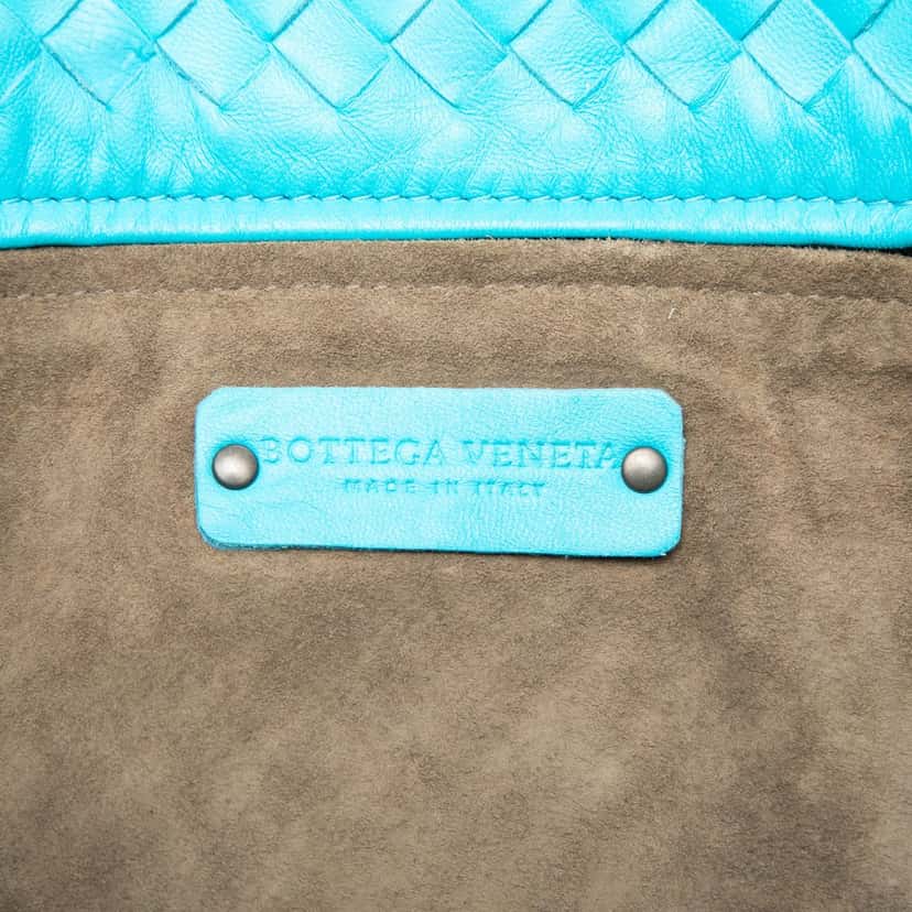 Bottega Veneta Medium Nappa Intrecciato Garda Tote Blue Leather Very good condition - Box View