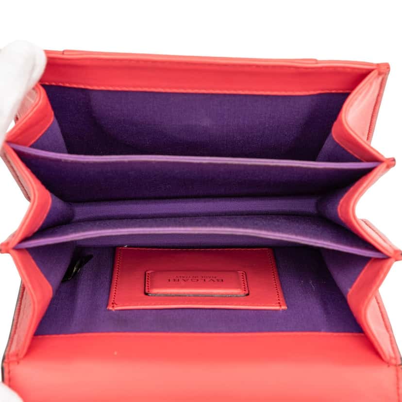 Bvlgari Small Calfskin Serpenti Forever Top Handle Bag Red Leather Very good condition - Model View