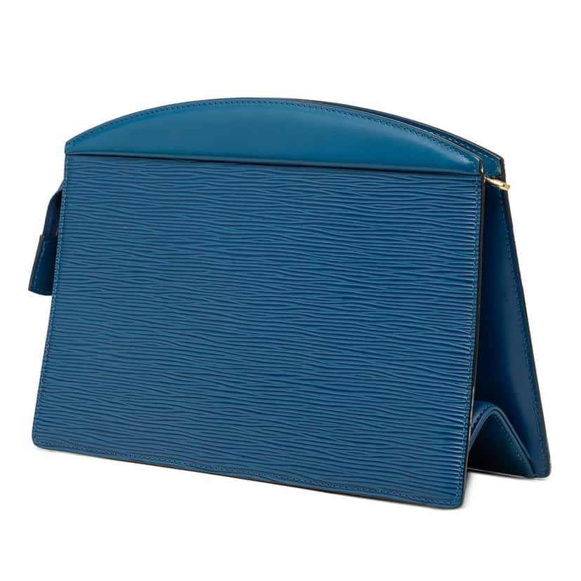 Louis Vuitton Epi Trousse Crete Blue Leather Very good condition - Back View