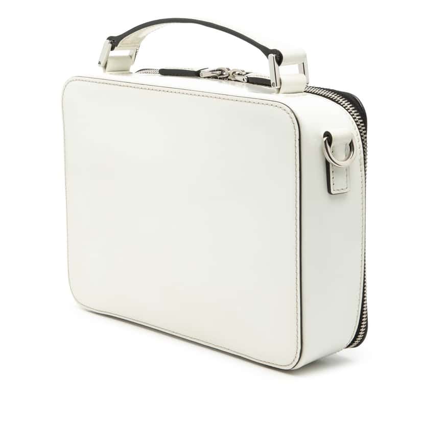 Prada Medium Saffiano Brique Satchel White Leather Very good condition - Back View