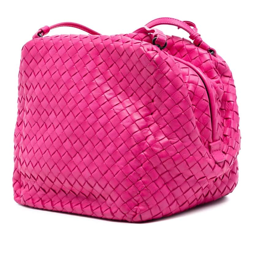Bottega Veneta Nappa Intrecciato Cube Crossbody Pink Leather Very good condition - Back View