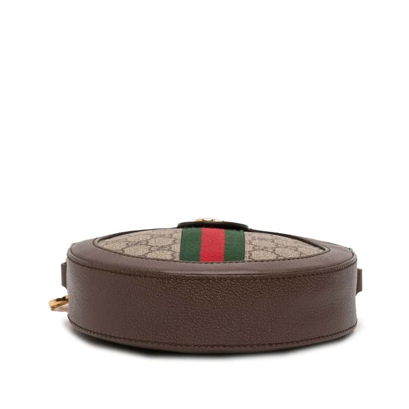 Gucci Mini GG Supreme Web Ophidia Round Crossbody Beige Very good condition - Inside View