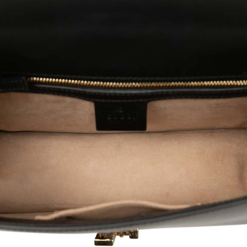 Gucci Small Leather Web Sylvie Satchel Black Leather Very good condition - Model View