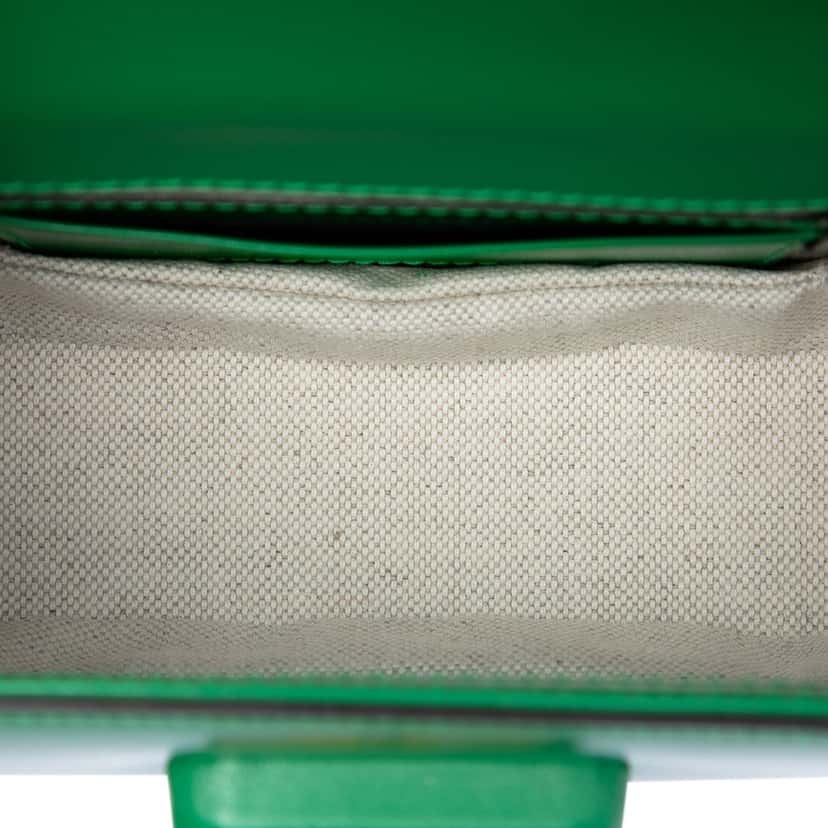 Gucci Mini Calfskin 1947 Bamboo Top Handle Bag Green Leather Very good condition - Box View