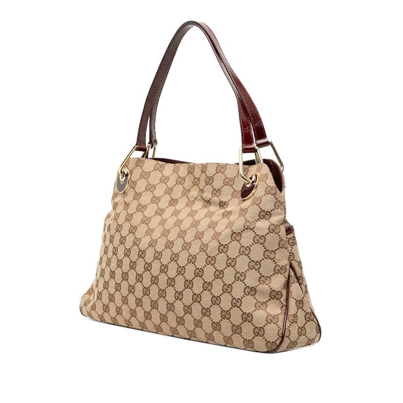 Gucci GG Canvas Eclipse Shoulder Bag Beige Good condition - Back View
