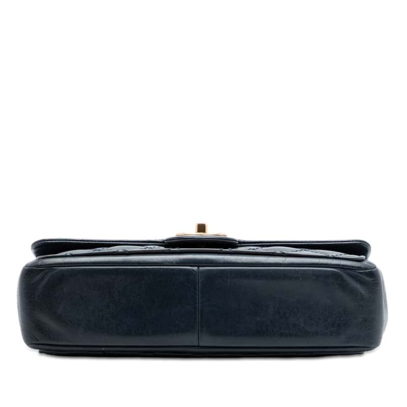 Chanel Medium CC Quilted Iridescent Calfskin Sheriff Star Flap Blue Leather Very good condition - Inside View