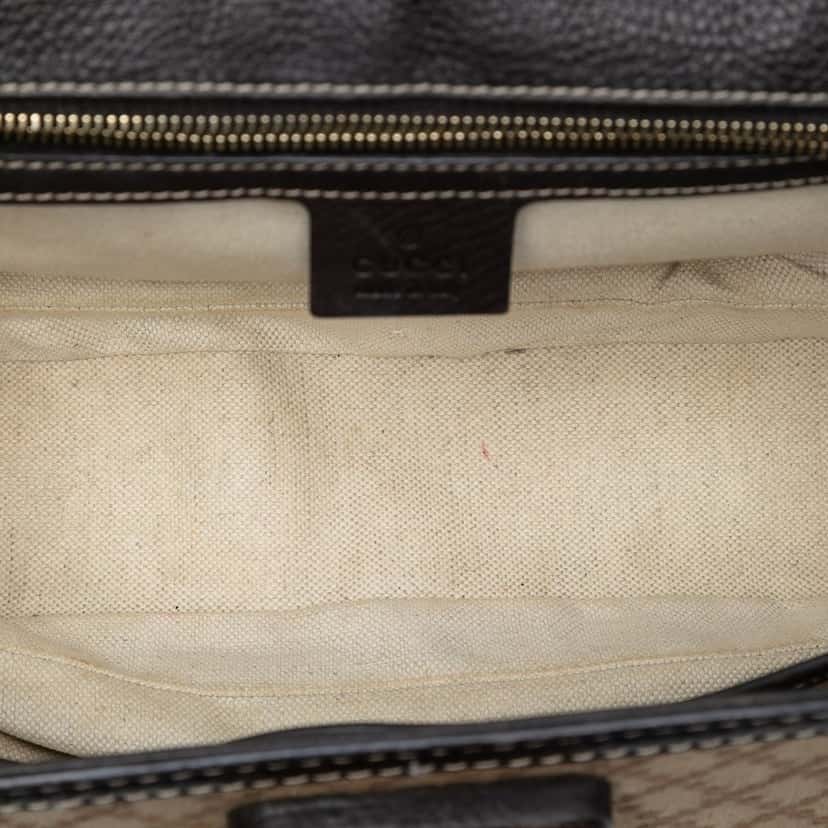 Gucci Medium Diamante Canvas New Bamboo Satchel Beige Very good condition - Model View