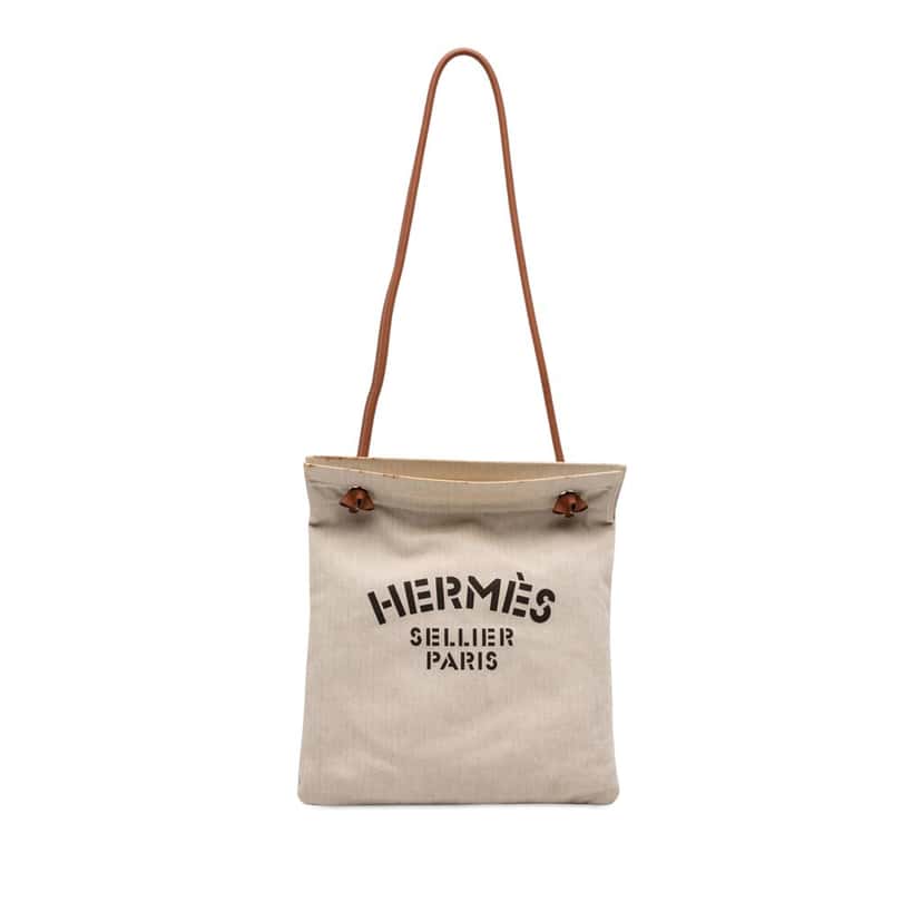 Hermès Toile Aline Grooming Bag MM Beige Good condition - Front View