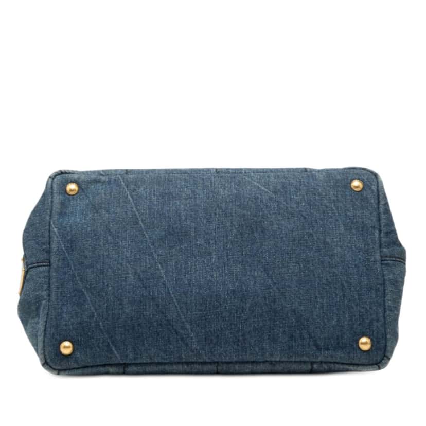 Prada Denim Canapa Logo Satchel Blue Very good condition - Inside View