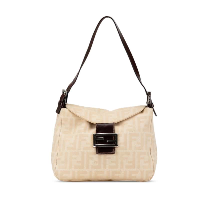 Fendi Zucca Canvas Double Flap Mamma Beige Very good condition - Front View