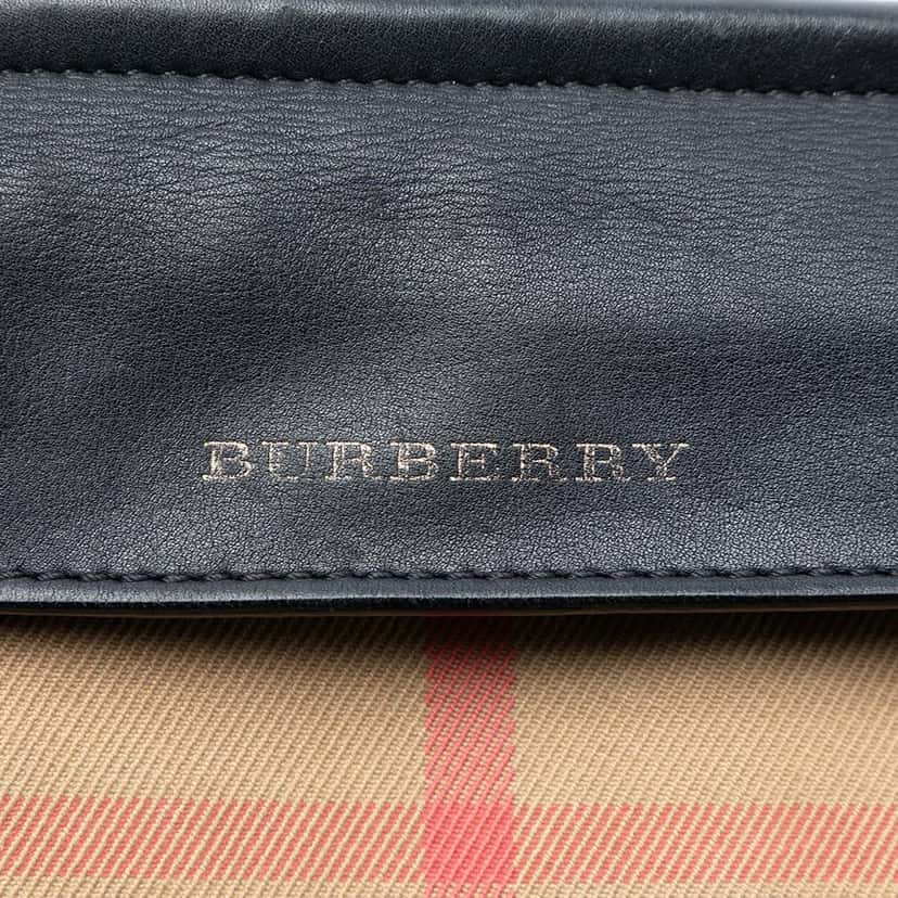 Burberry House Check Canvas and Leather Crossbody Brown Very good condition - Box View