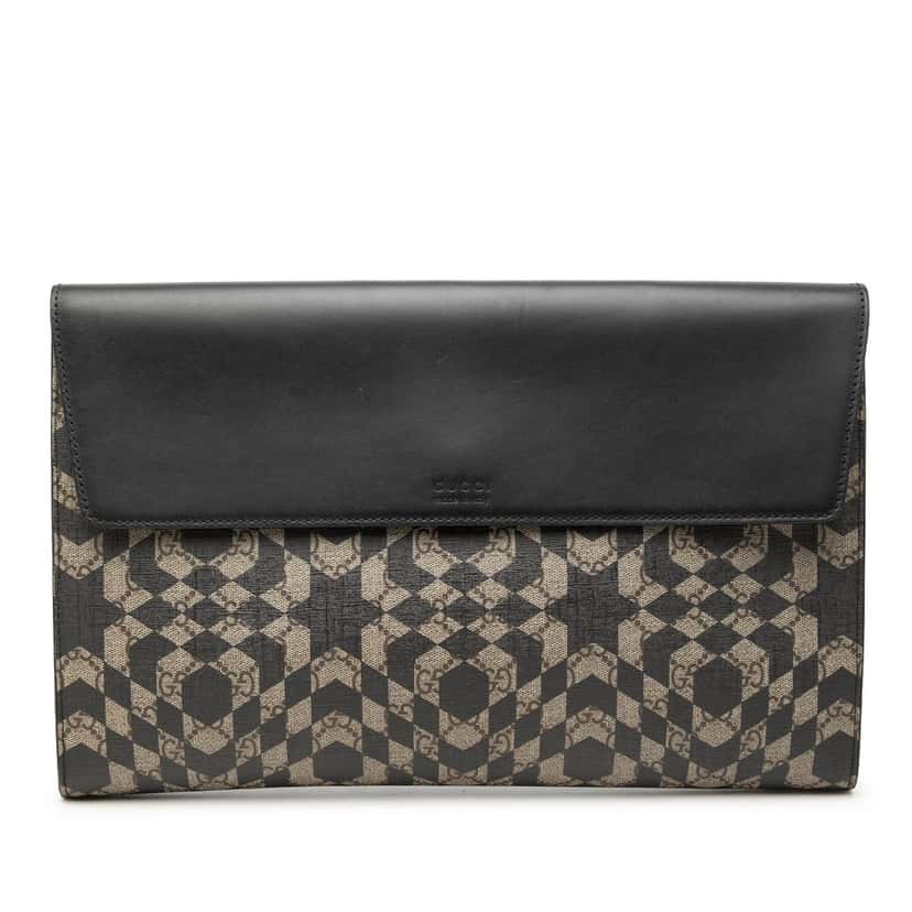 Gucci GG Supreme Caleido Clutch Beige Very good condition - Front View