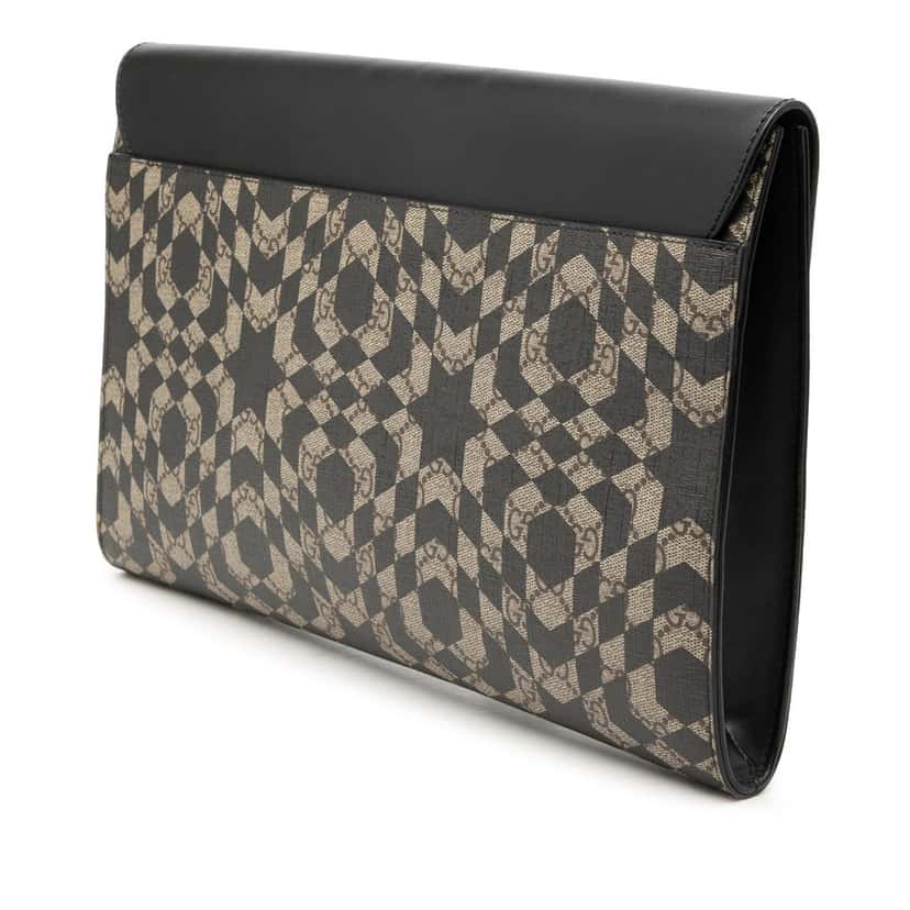 Gucci GG Supreme Caleido Clutch Beige Very good condition - Back View