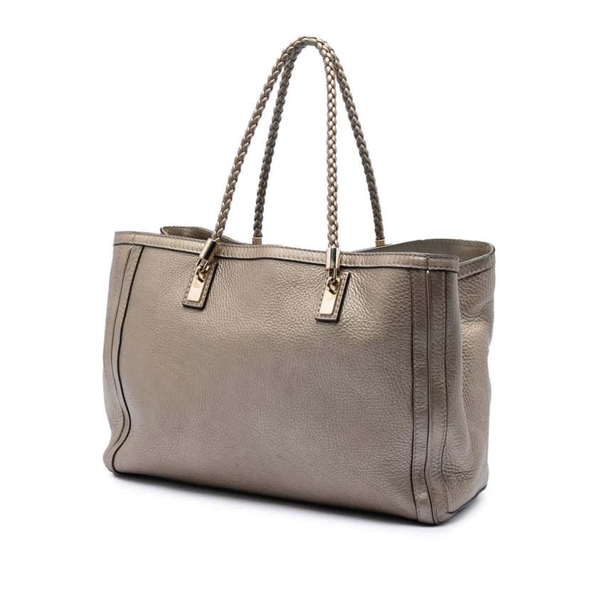 Gucci Metallic Grained Leather Bella Tote Gold Leather Very good condition - Back View