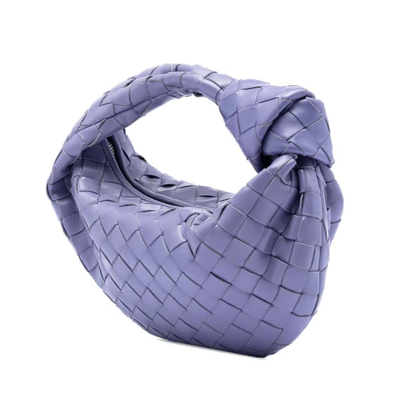 Bottega Veneta Mini Nappa Intrecciato Jodie Purple Leather Very good condition - Back View