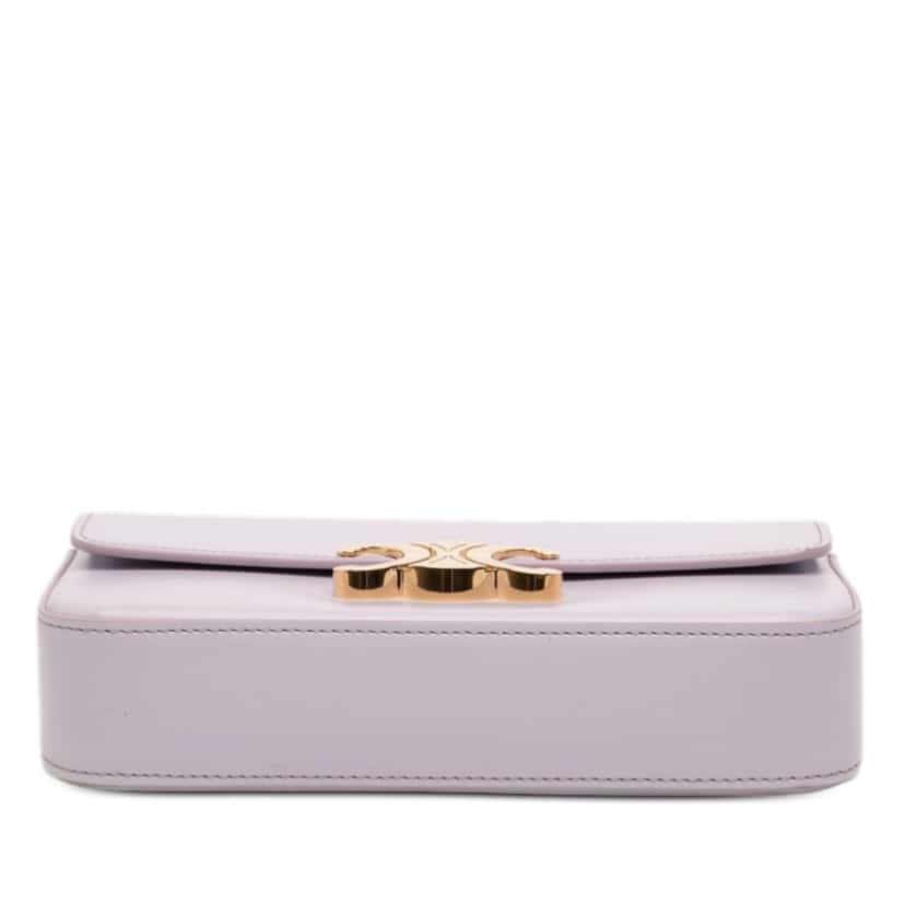 Celine Shiny Calfskin Claude Chain Shoulder Bag Purple Leather Very good condition - Inside View
