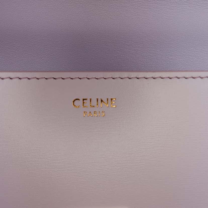 Celine Shiny Calfskin Claude Chain Shoulder Bag Purple Leather Very good condition - Box View