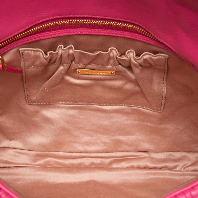 Miu Miu Matelasse Nappa Crystal Chain Satchel Pink Leather Very good condition - Model View