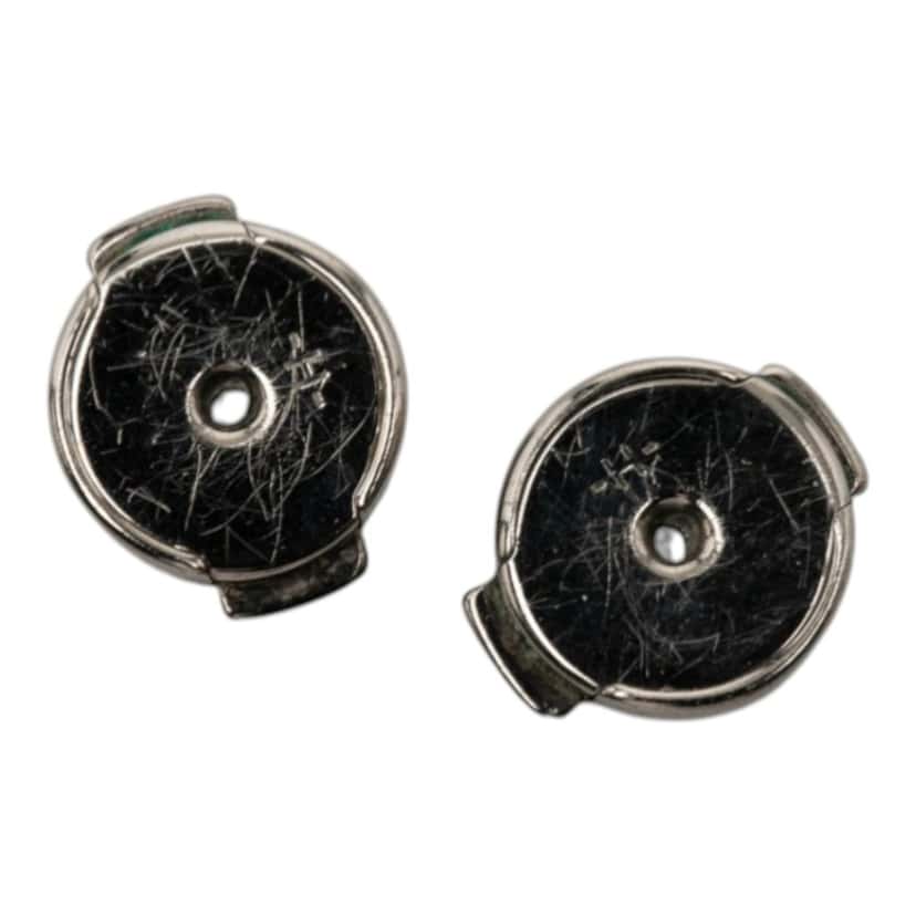 Hermès Palladium Plated Enamel Cage dH Cube Push Back Earrings Pink Metal Very good condition - Inside View