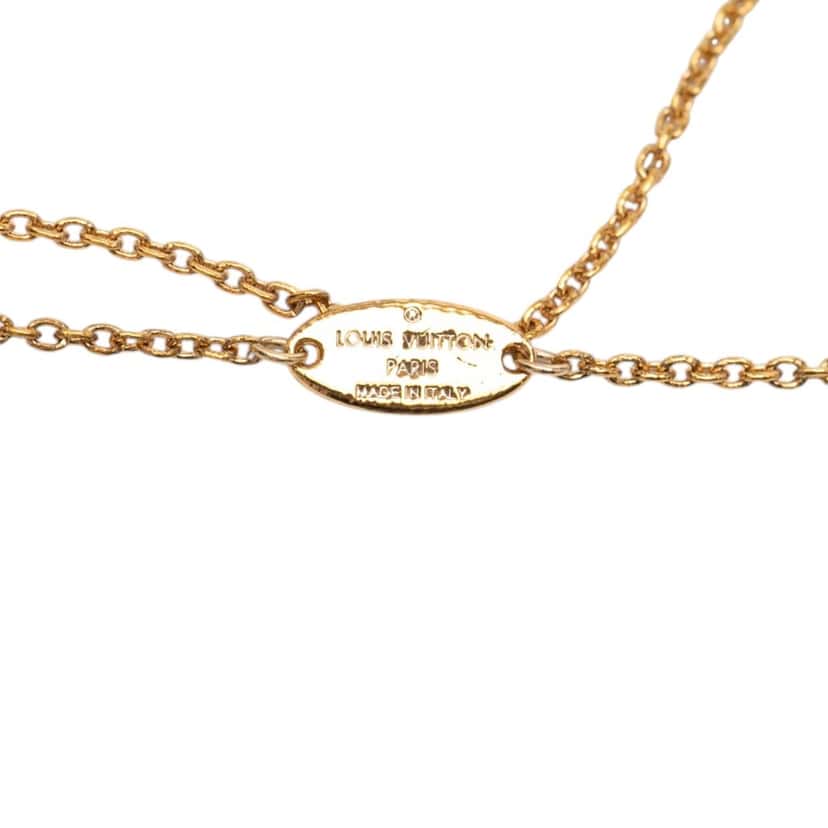 Louis Vuitton Gold Plated Flower Full Necklace Gold Metal Very good condition - Box View
