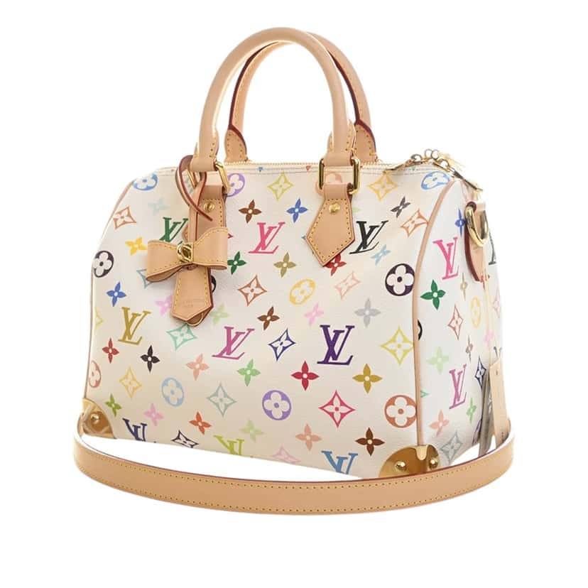 Louis Vuitton Takashi Murakami Monogram Multicolore Speedy Bandouliere 25 White Very good condition - Inside View