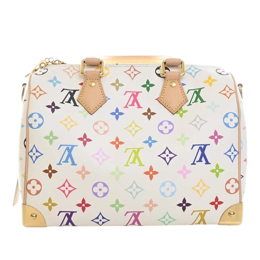 Louis Vuitton Takashi Murakami Monogram Multicolore Speedy Bandouliere 25 White Very good condition - Model View